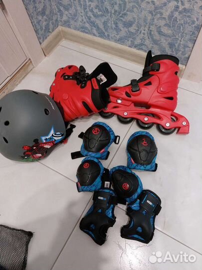 Ролики детские, защита, шлем