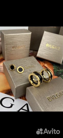 Серьги и кольцо bvlgari