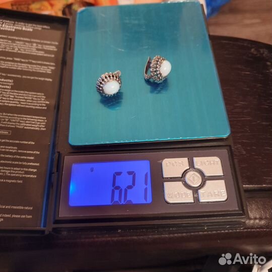 Винтажные серьги и кольцо с опалитом