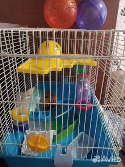 Клетка для грызунов 2х этажная с тоннелем