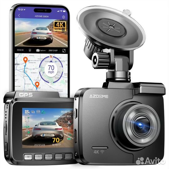 4K Видеорегистратор azdome GS63H GPS WiFi