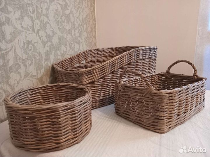 Корзина плетеная (набор из 3 шт)
