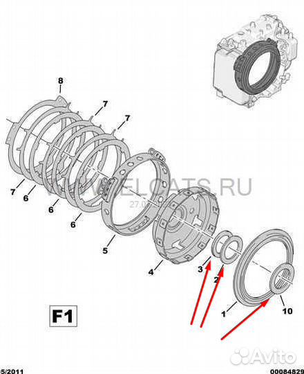 Подшипник упорный с пружинным кольцом и шайбой Dp0