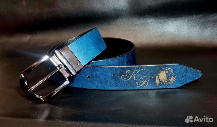 Мужской кожаный ремень ручной работы