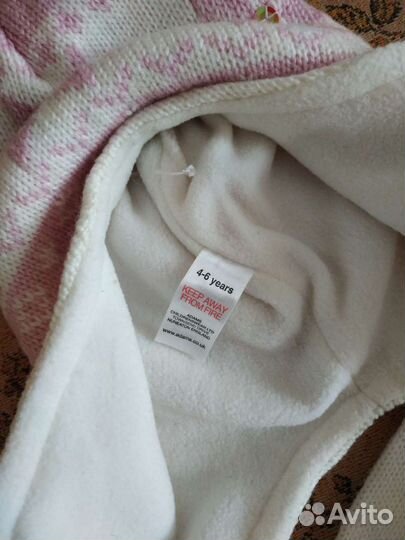 Комплект шапка, шарф и варежки для девочек