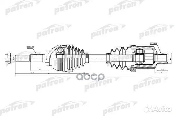 Полуось передн прав chevrolet: blazer, S10 97-05