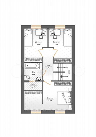 Коттедж 101 м² на участке 9 сот.
