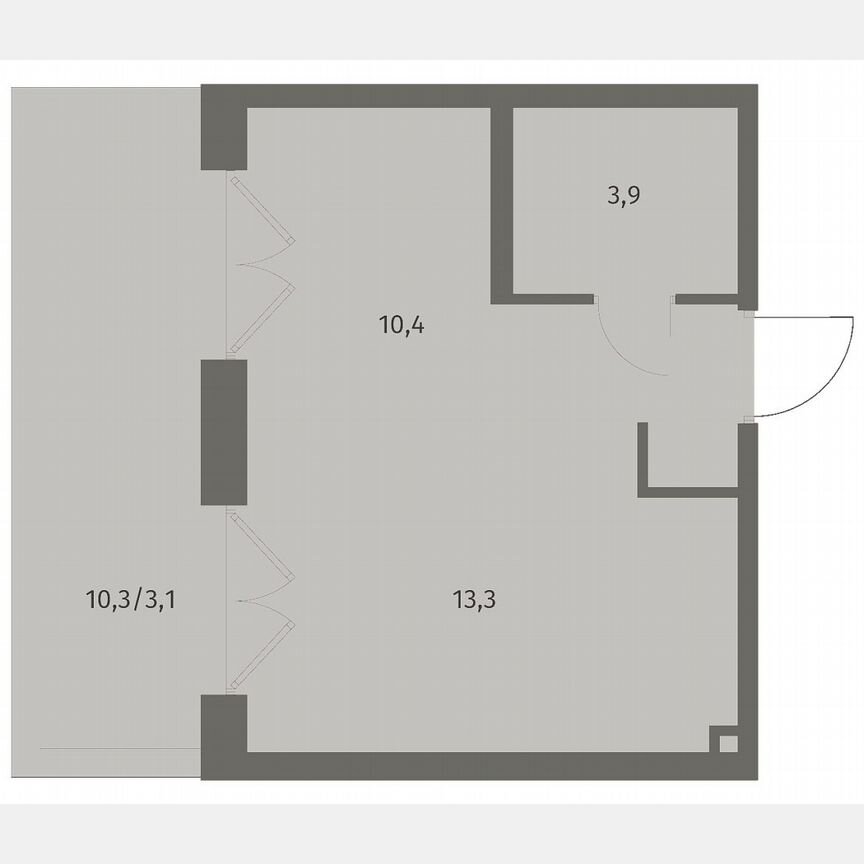 Квартира-студия, 30,7 м², 8/8 эт.