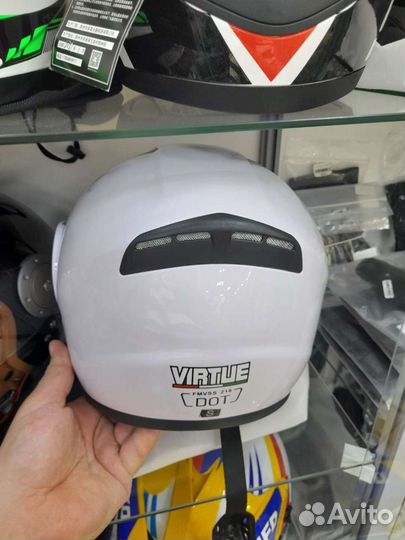 Мото шлем модуляр Virtue белый защита DOT