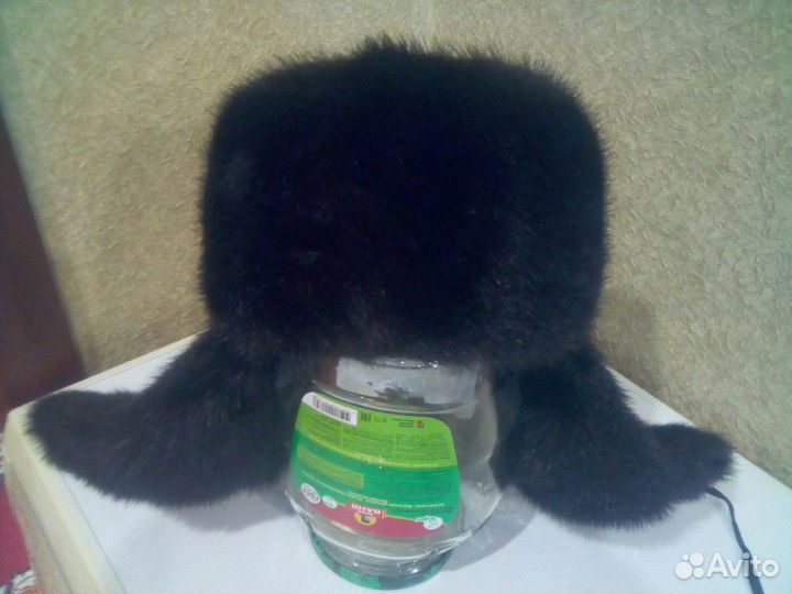 Мужская шапка ушанка натуральная норка