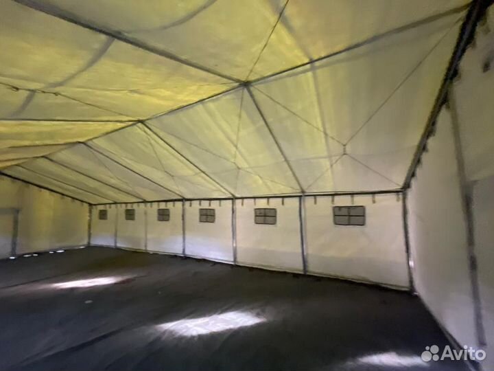 Палатка Каркасная утепленная зеленого цвета 12х6м