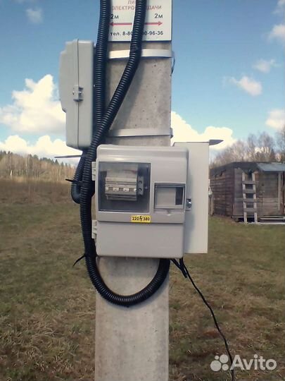 Столб для электричества установка монтаж 220в 380в
