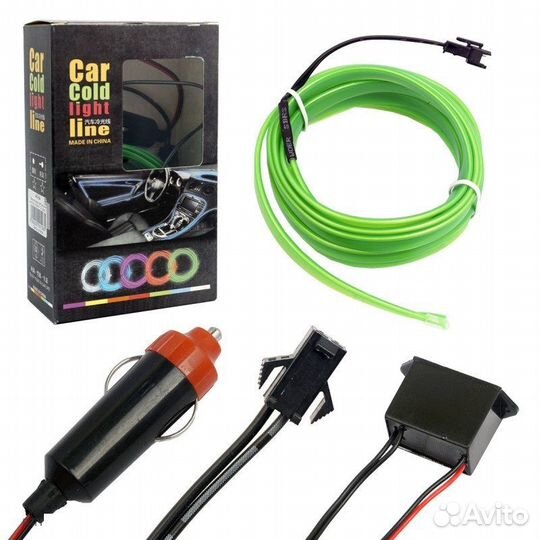 Неоновая светодиодная лента гибкая 3м, зеленая