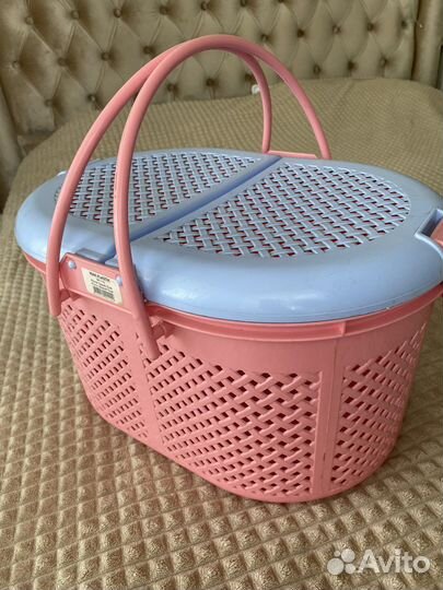 Корзина для пикника пластиковая с ручками