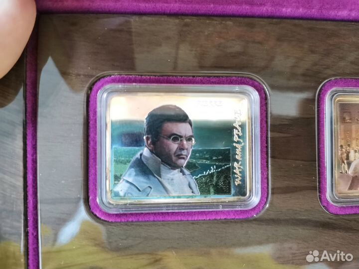 Набор монет Война и мир серебро 925 Острова Кука