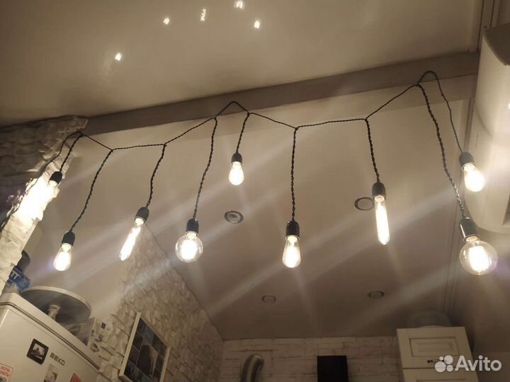 Ретро гирлянда с лампами Эдисона