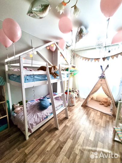 Детская двухярусная кровать от массива дерева