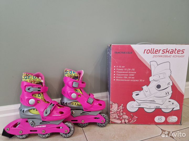 Роликовые коньки детские раздвижные