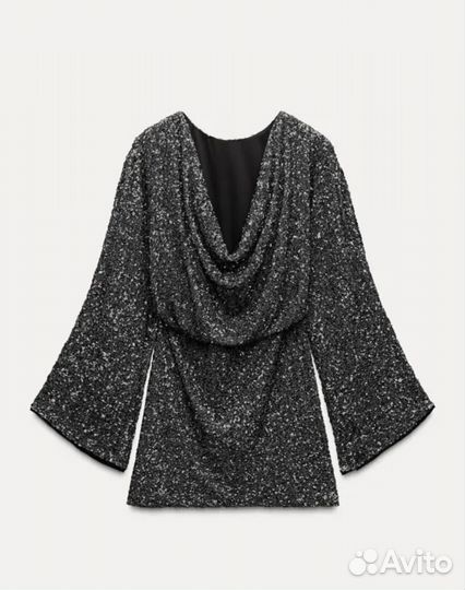 Вечернее платье новое с пайетками zara М