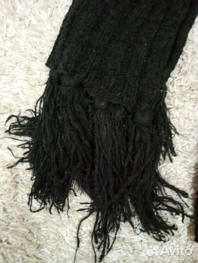 Двухметровый тёплый шарф с кистями