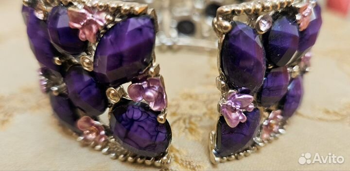 Браслет металл с камнями стразами