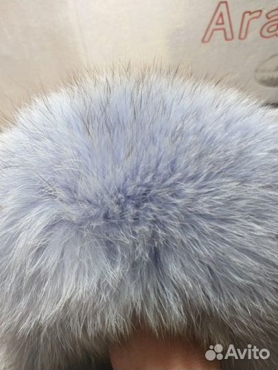 Шапка на девочку (песец+овчина) сиреневая