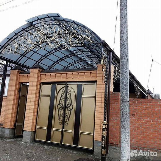 Кованные навесы из поликарбоната