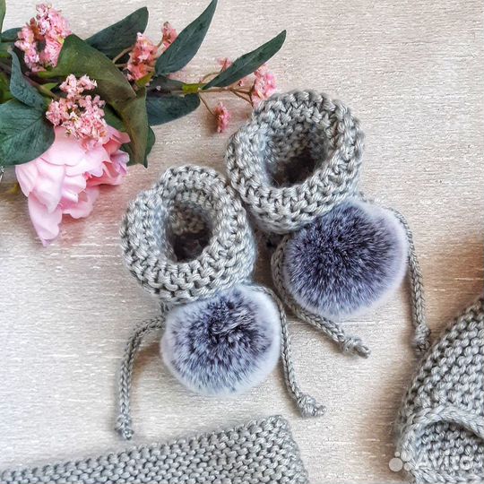 Комплект детский (шапка, снуд, пинетки, варежки)