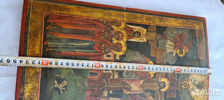 Старинная Икона. Ветка. большая Типа Минея