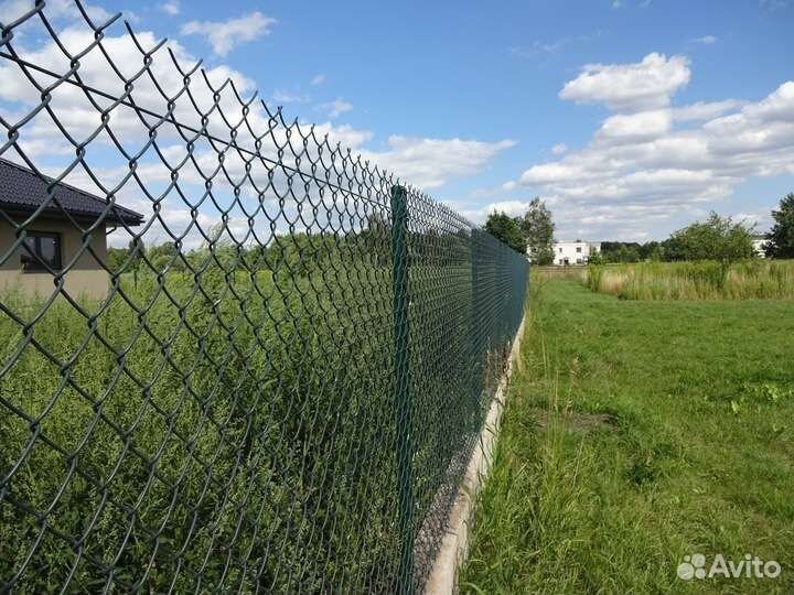 Забор из сетки рабицы