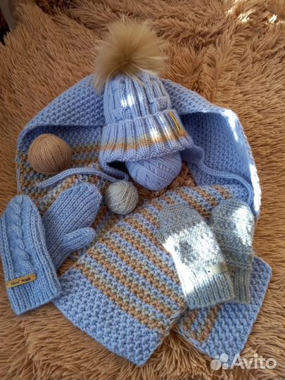 Шарф шапка ручной работы