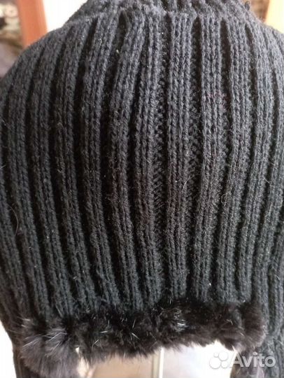 Шапка ушанка норковая женская