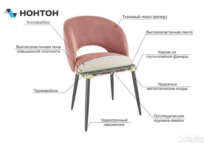 Стул Моли бежевый / черный