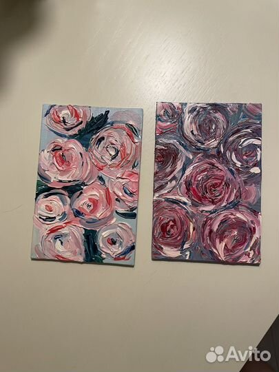 Открытка маслом на холсте