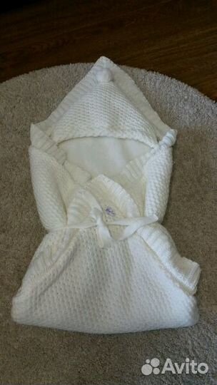 Вязаный конверт в коляску