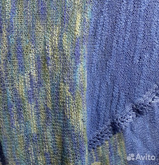 Бактус, шарф треугольный хлопковая мягкая пряжа