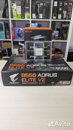 Комплект Ryzen 7 5700g+b550 aorus+32gb ddr4+кулер