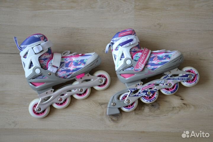 Ролики детские раздвижные Reaction Rainbow, 31-36