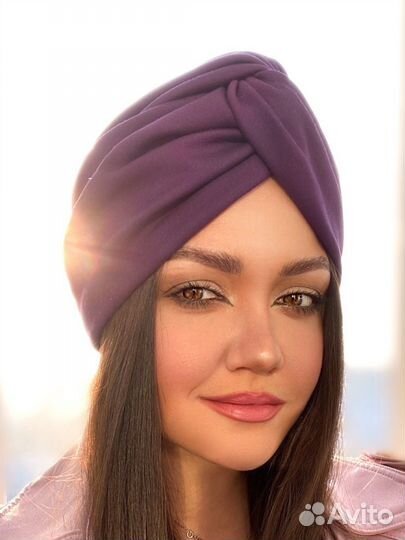 Чалма фиолетовая из трикотажа