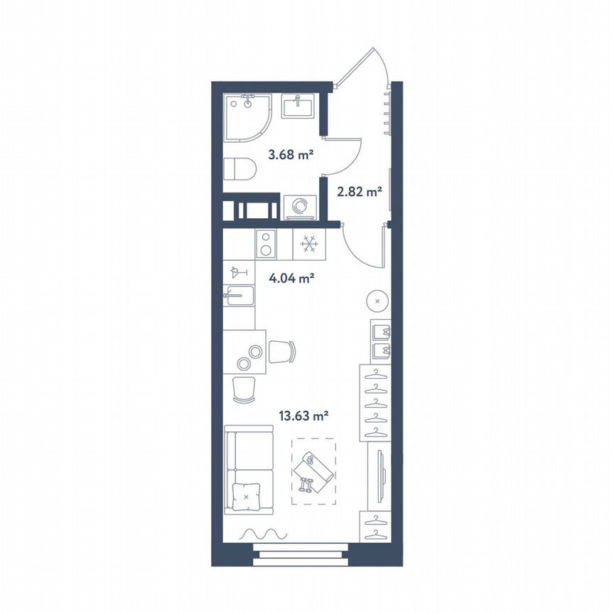 Квартира-студия, 24,2 м², 5/11 эт.