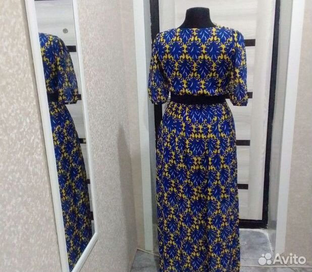 Платье летнее легкое в пол 46