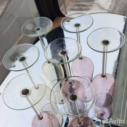 Фужеры Калининские из цветного стекла СССР винтаж