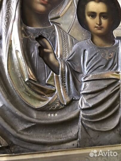 Икона Казанская на серебре