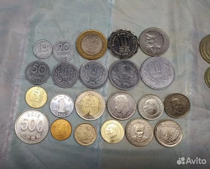 Монеты разных стран, России и СССР 40 штук