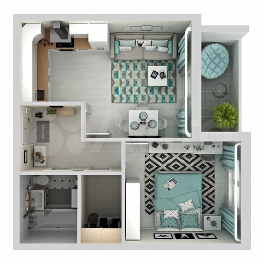 1-к. квартира, 41,9 м², 6/16 эт.