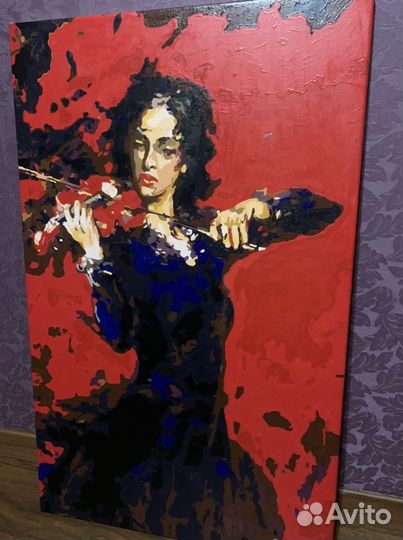Картина акрилом скрипачка