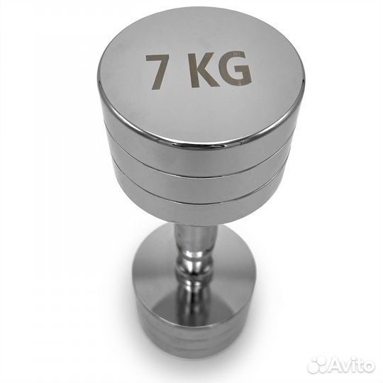 Гантель unix Fit PRO круглая хромированная 7 кг