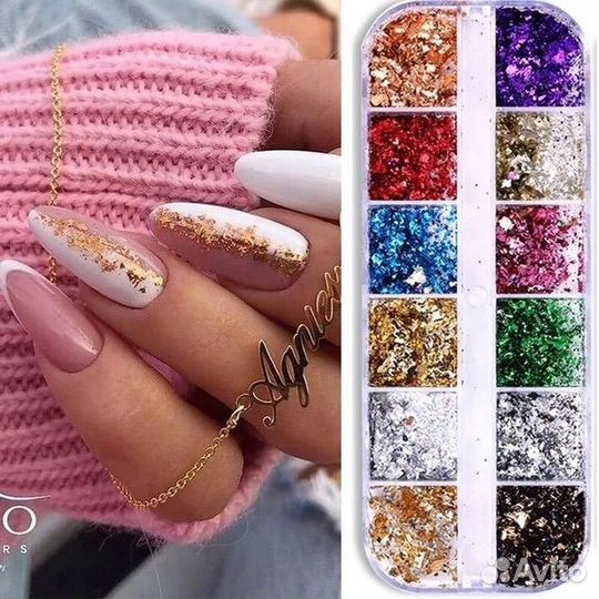 Набор потали, блесток для ногтей и декор