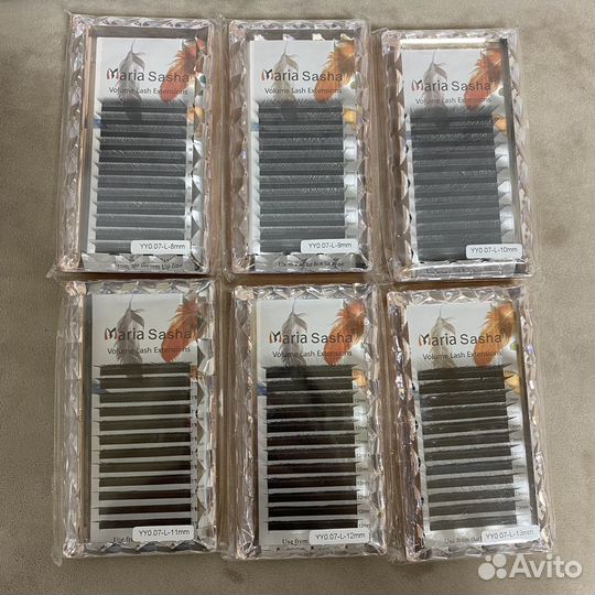 Ресницы для наращивания пучки 2D изгиб L
