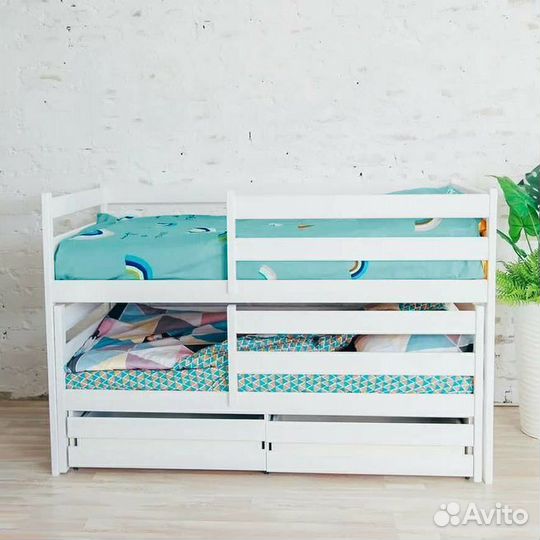 Кроватка детская матрешка эко из массива с доп. ме